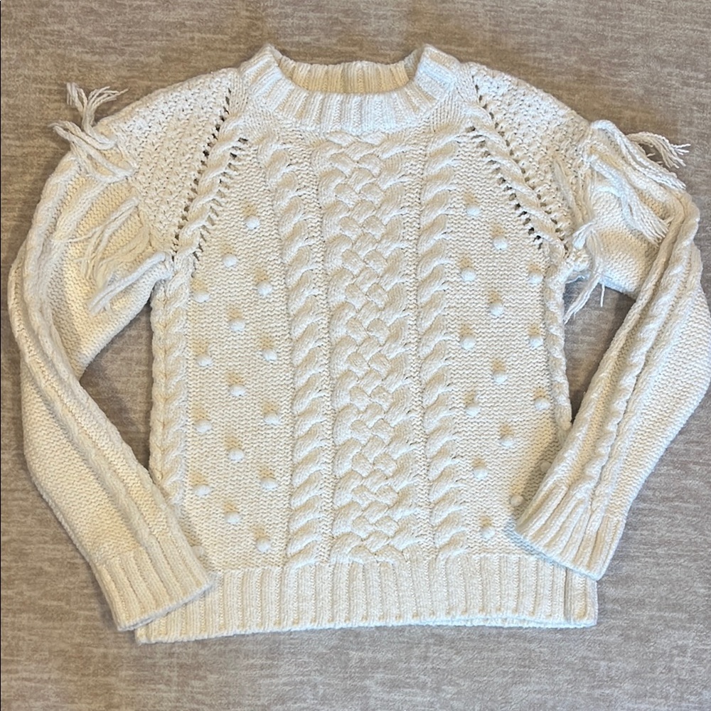 Cupcakes and Cashmere Ivory Cable Knit Sweater- Size XS - Picture 2 of 9